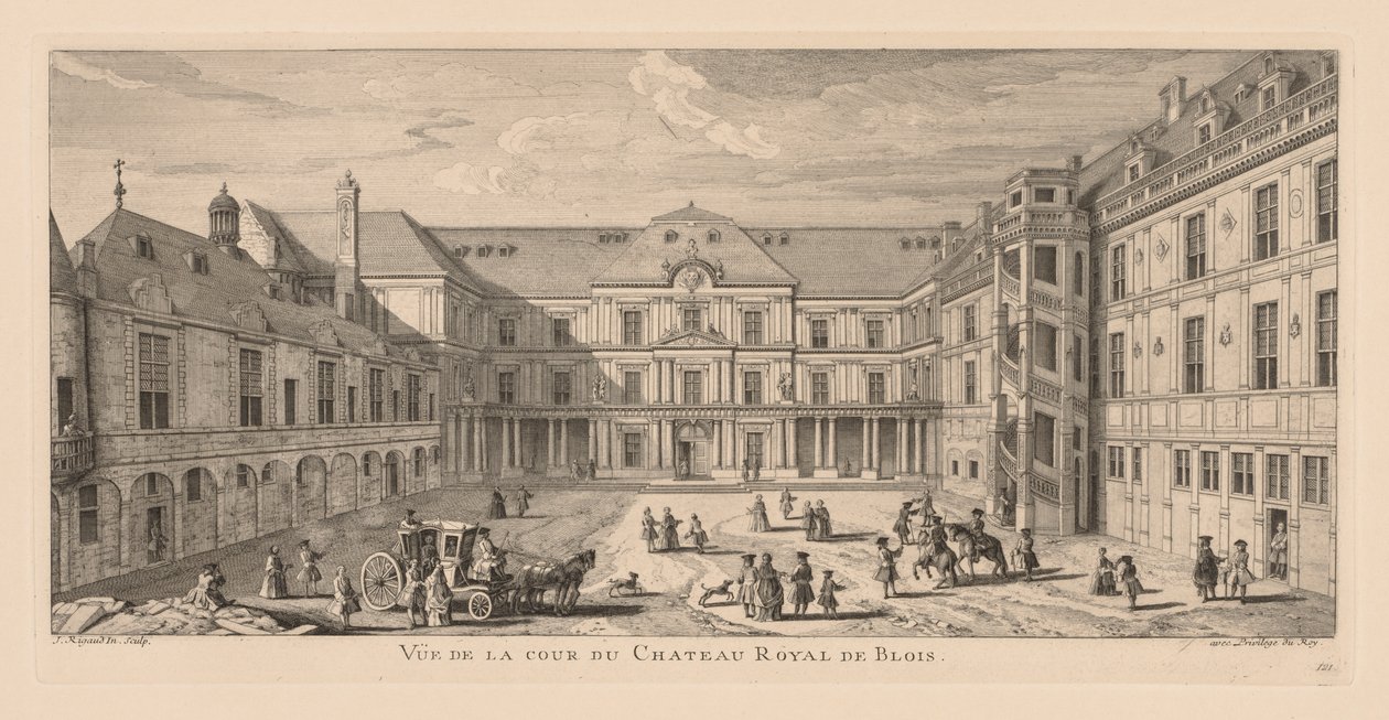 View of the Courtyard of the Château de Blois by Jacques Rigaud