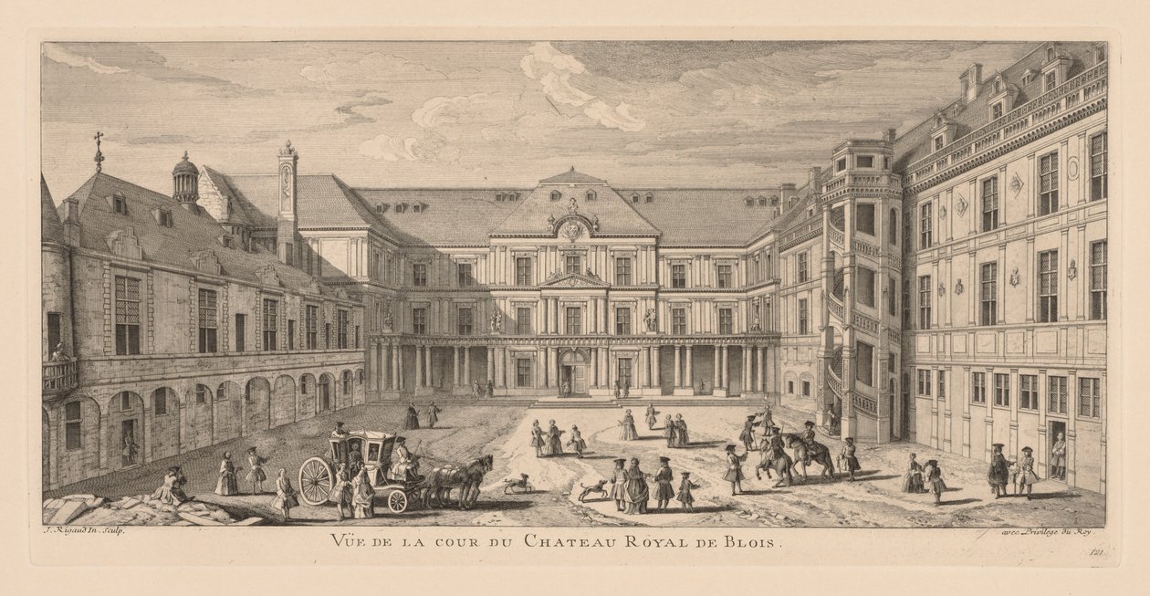 View of the Courtyard of the Château de Blois by Jacques Rigaud