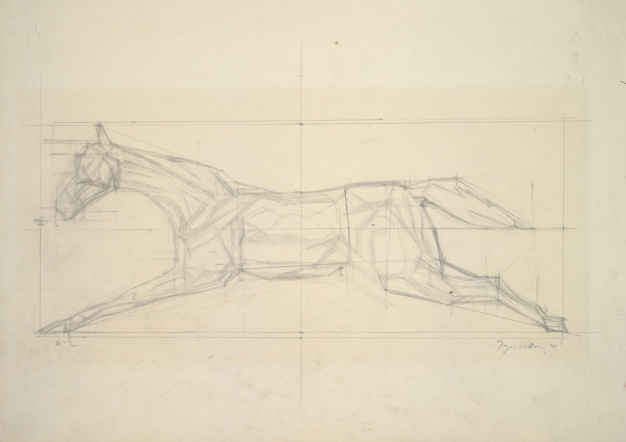 Jockey Series, No.2 (Horse Seen from Side) by Jacques Villon