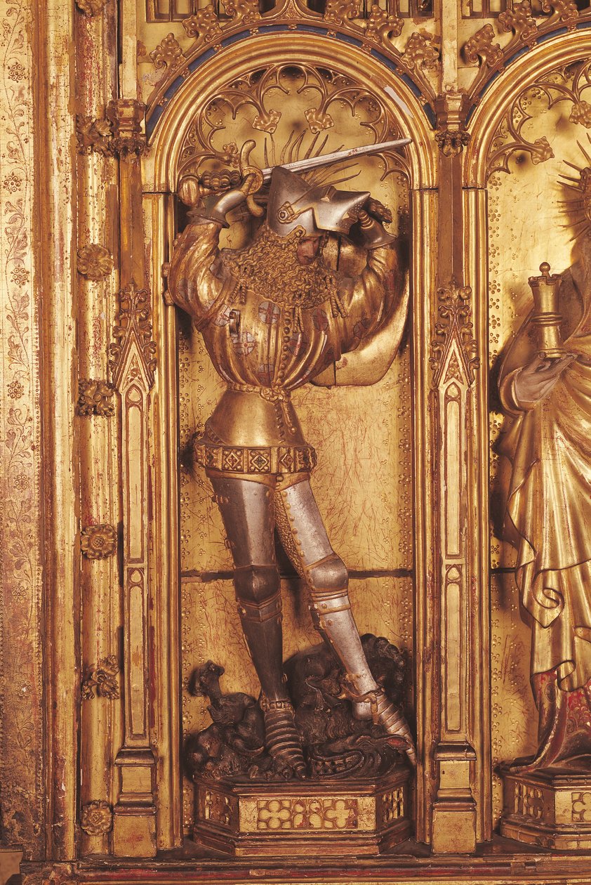Altarpiece of the Crucifixion, Detail of St. George from the Left Panel by Jacques de Baerze or Baers