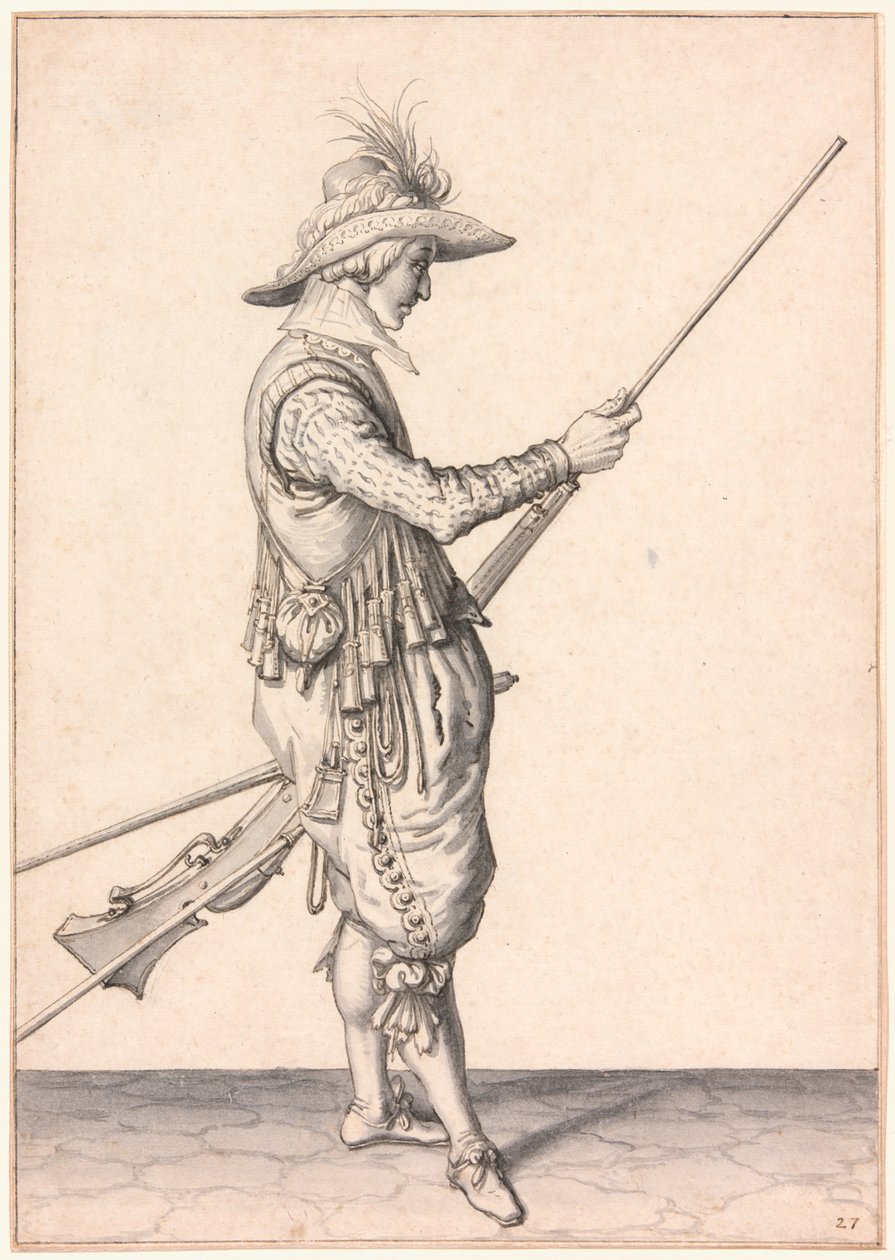 A Soldier Loading a Musket, "Ramme in Your Pouder" by Jacques de Gheyn II