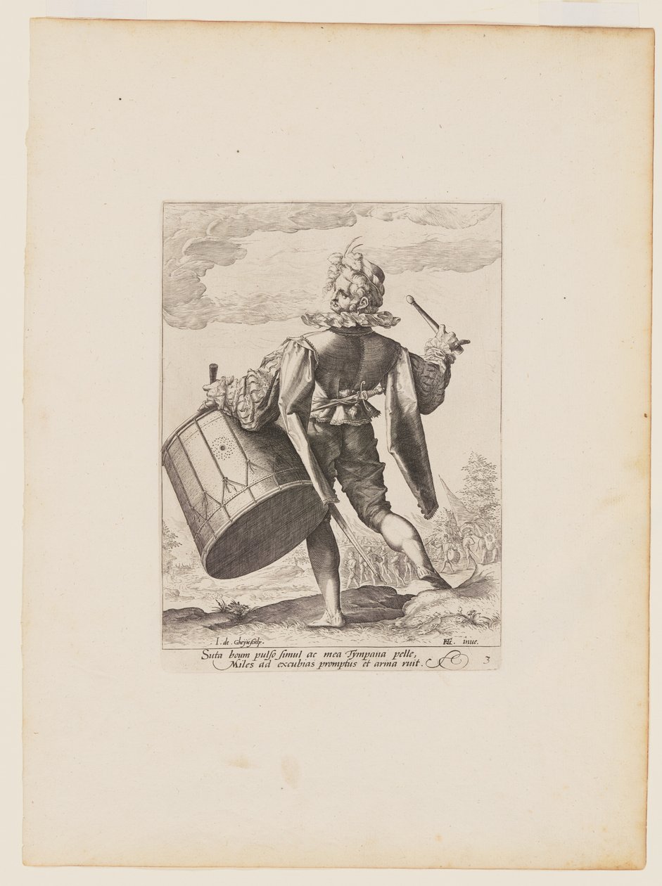 Drummer, from Officers and Soldiers of the Bodyguard of Emperor Rudolph II by Jacques de Gheyn II