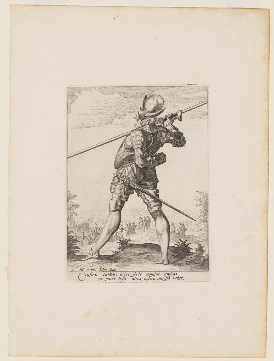 Pikeman, from Officers and Soldiers of the Bodyguard of Emperor Rudolph II by Jacques de Gheyn II