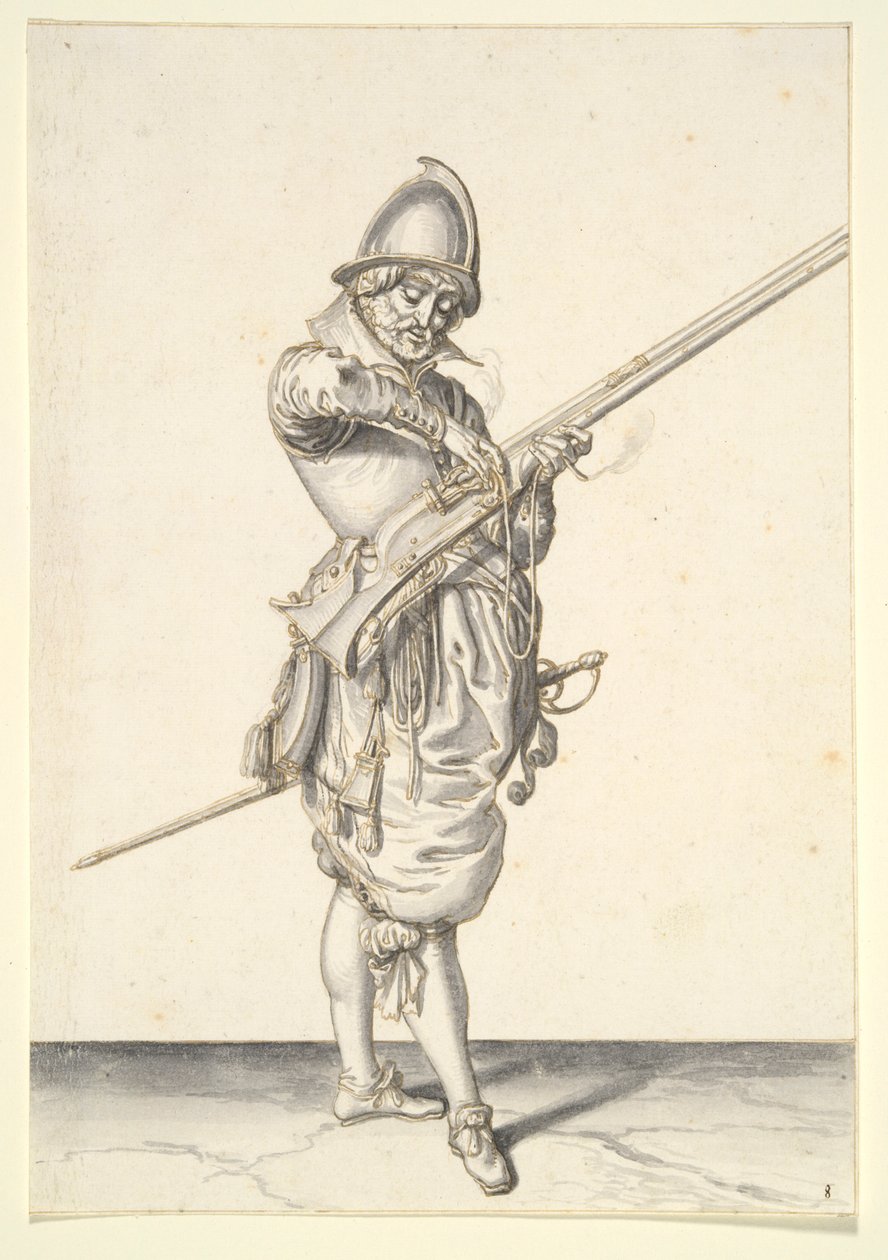 Soldier Preparing to Fire a Caliver by Jacques de Gheyn II