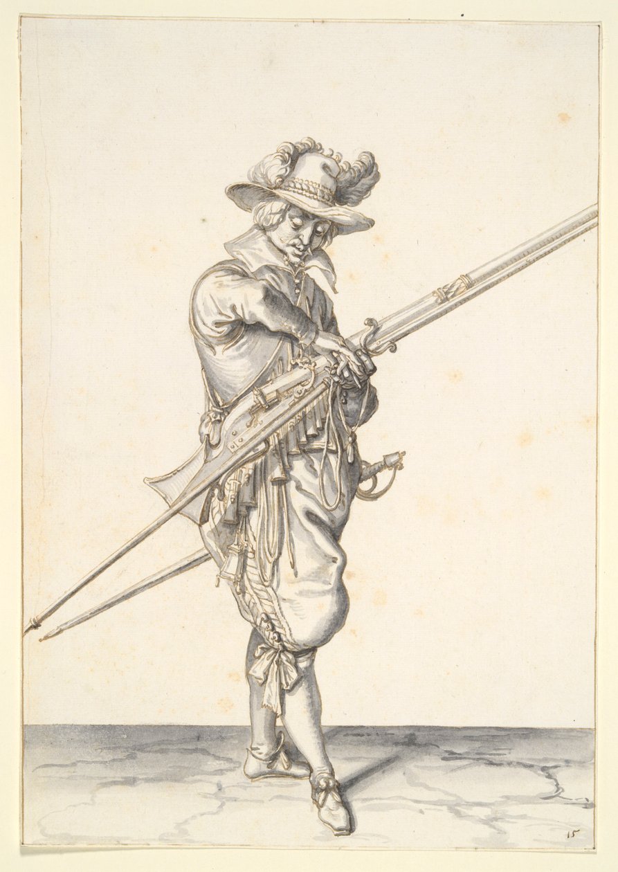 Soldier Preparing to Fire a Musket by Jacques de Gheyn II