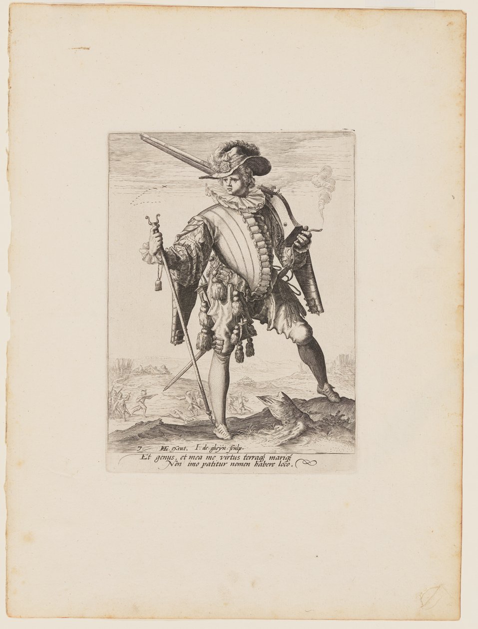 Soldier with Arquebus, from Officers and Soldiers of the Bodyguard of Emperor Rudolph II by Jacques de Gheyn II