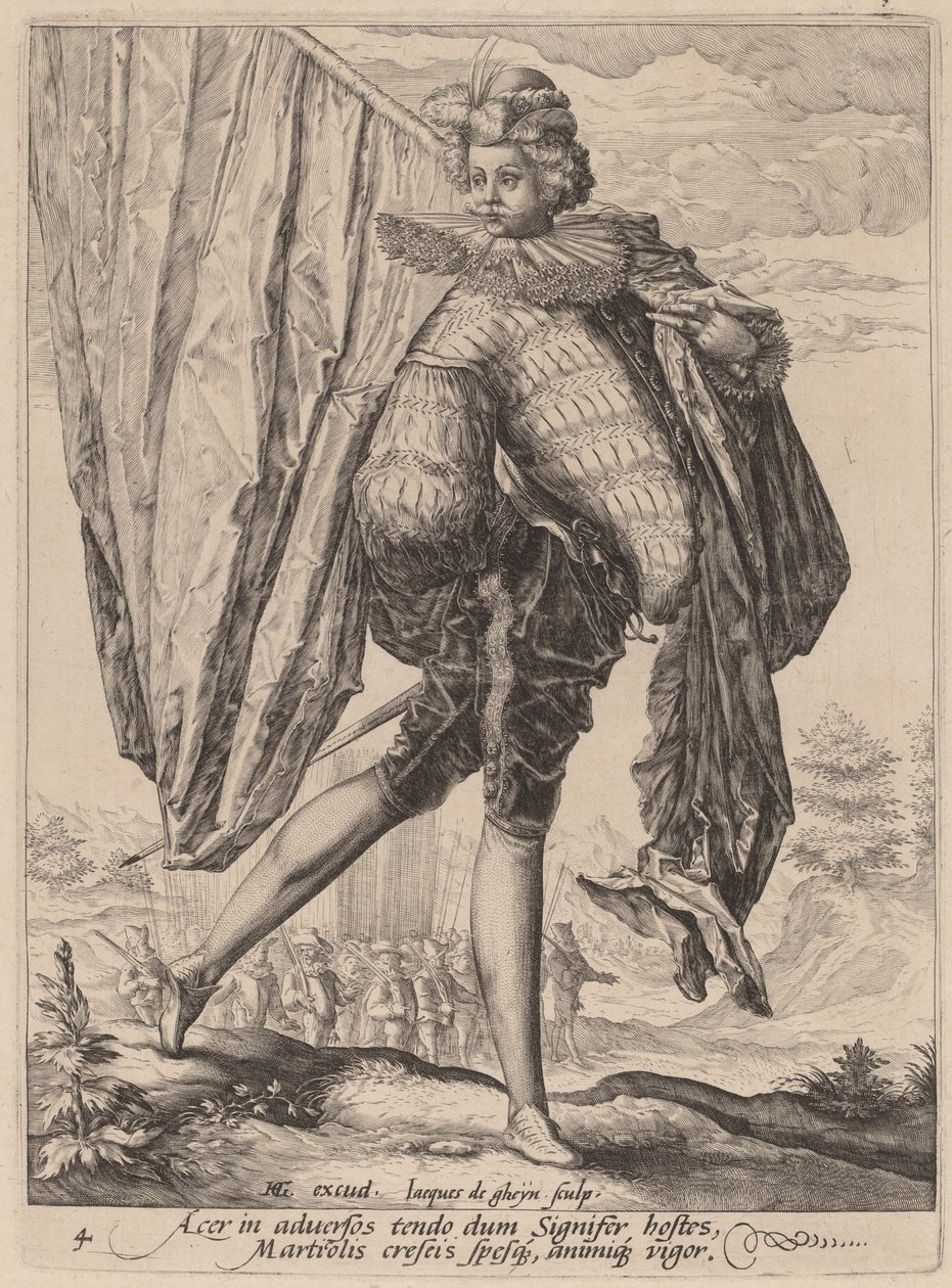 Soldier Armed with Broadsword and Shield by Jacques de Gheyn II after Hendrik Goltzius