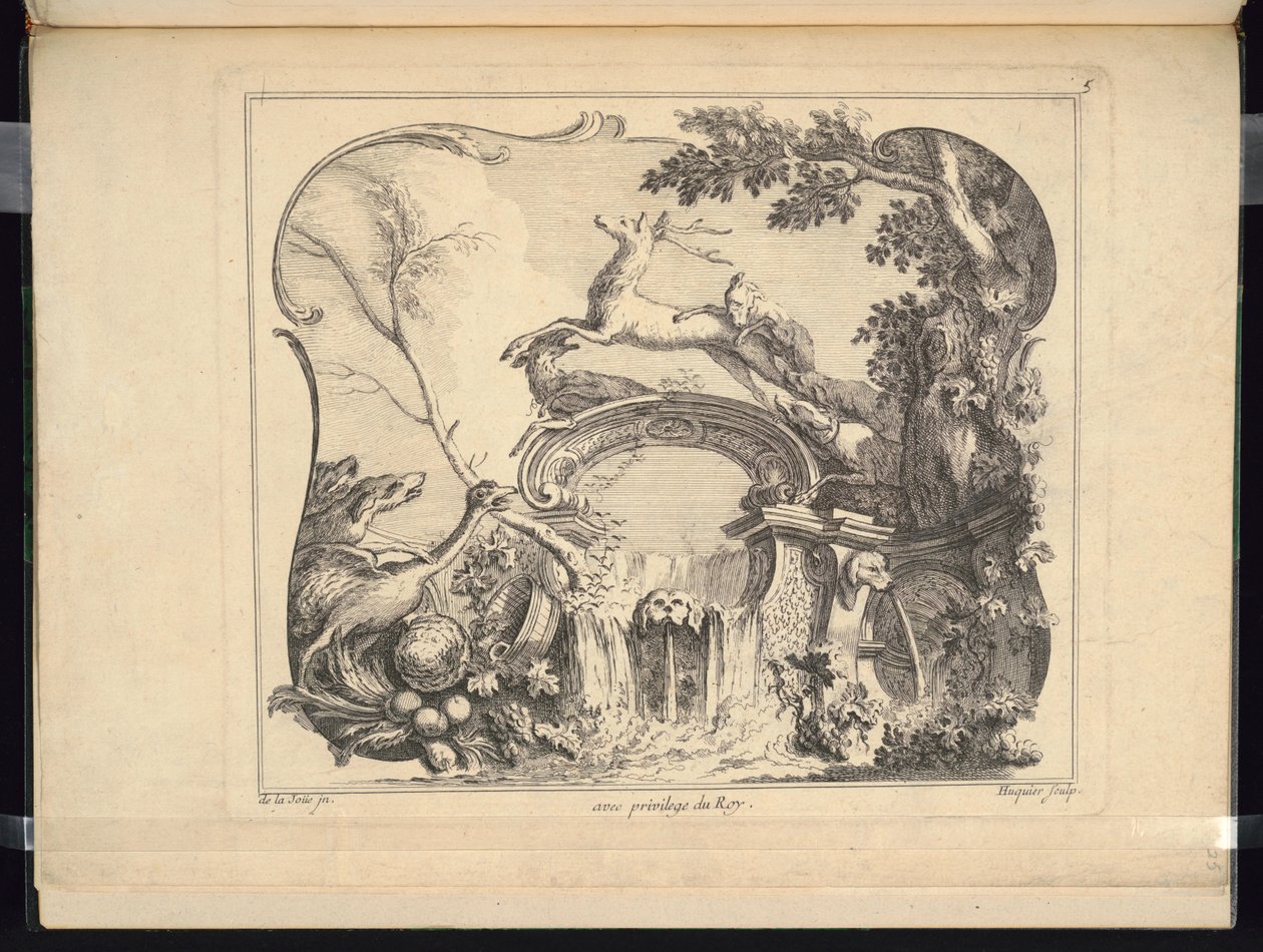 Design for Cartouche Forming a Bridge (Horizontal) by Jacques de Lajoüe