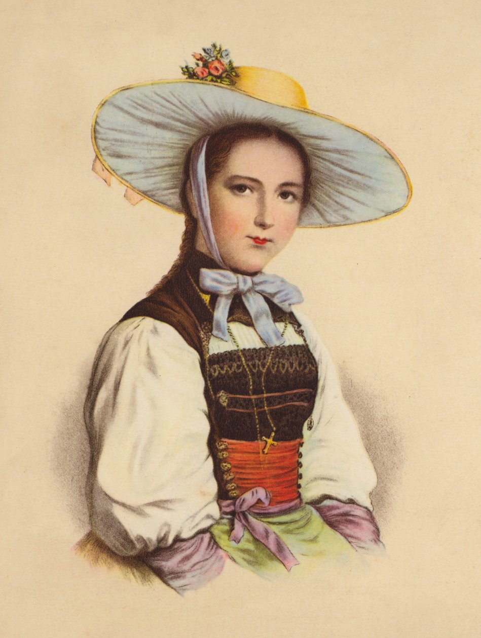 Swiss Girl in National Dress by Jakob (after) Suter