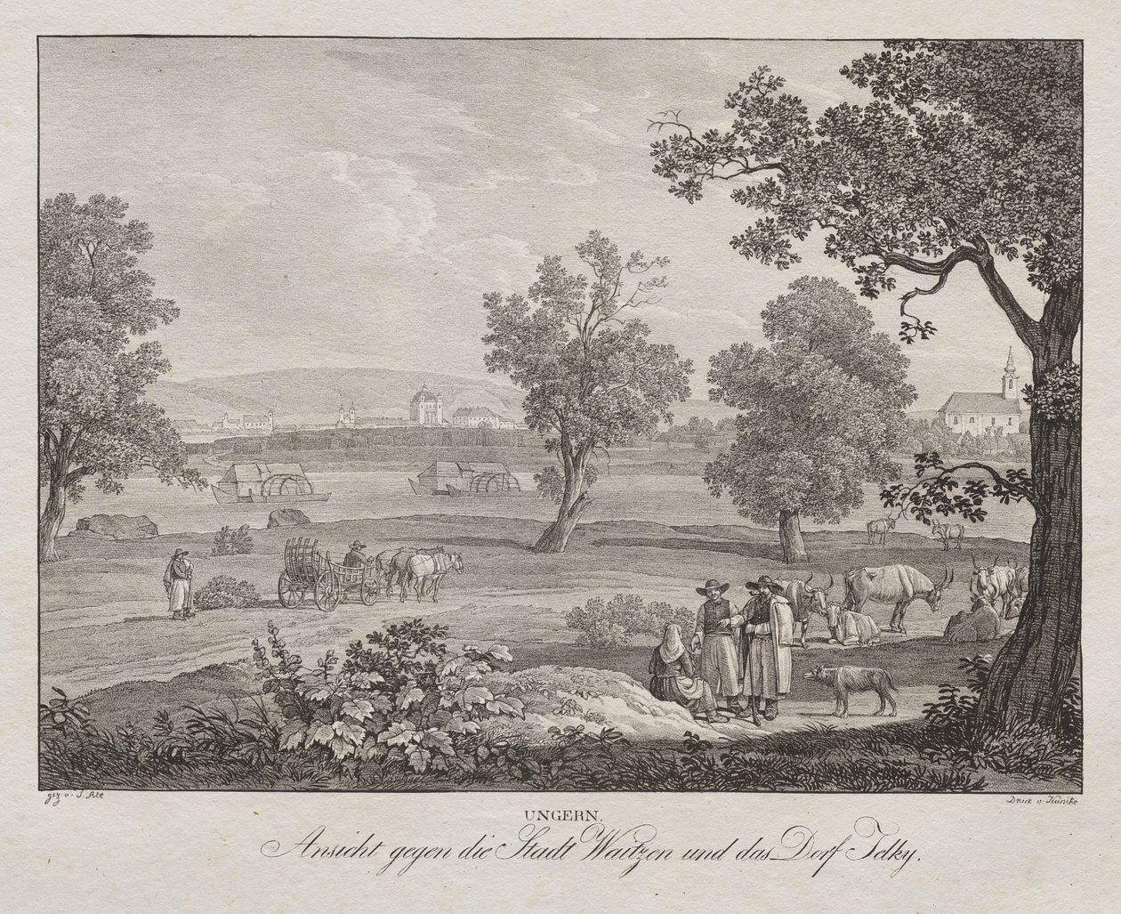 Hungary, View towards the City of Waitzen and the Village of Telky by Jakob Alt