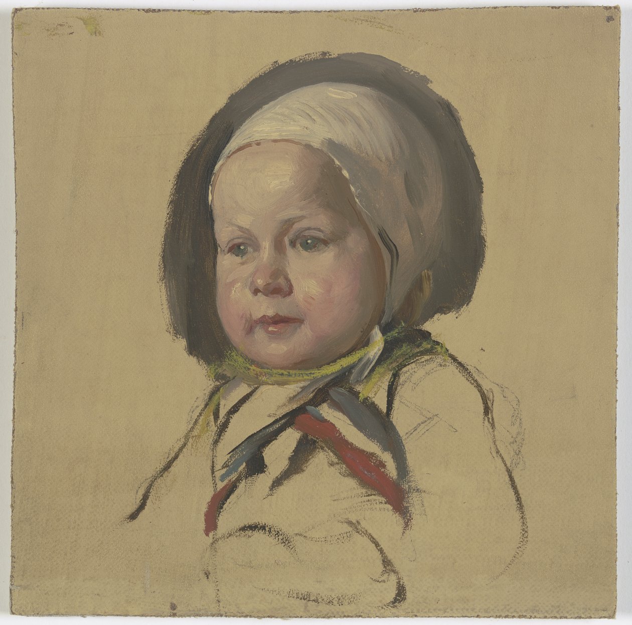 Small Child with White Bonnet by Jakob Becker