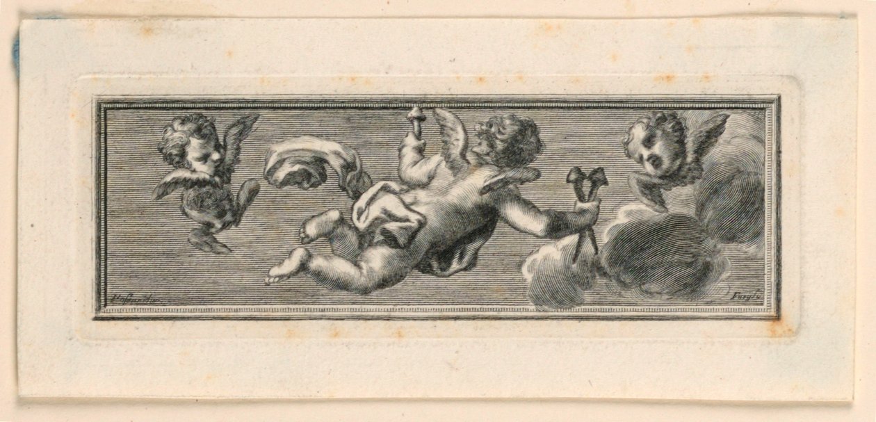 Vignette with Angels and Instruments of the Passion by Jakob Frey