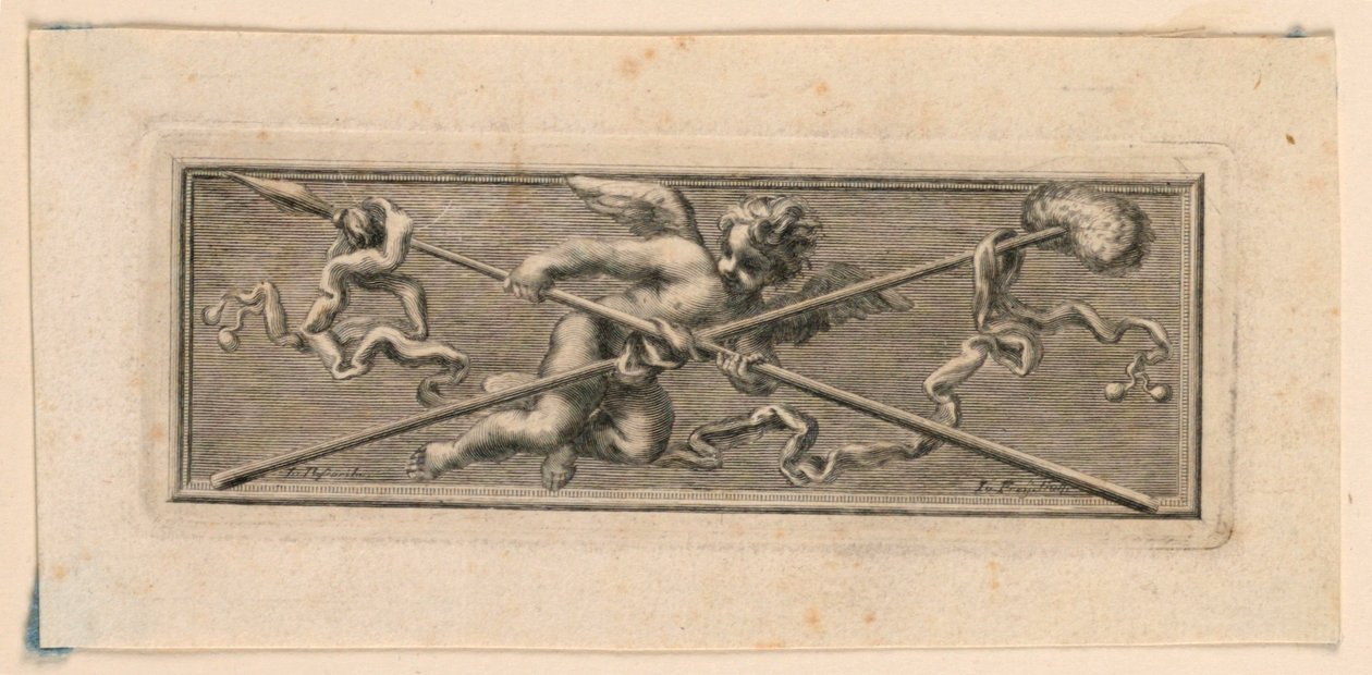 Vignette with Angels and Instruments of the Passion by Jakob Frey