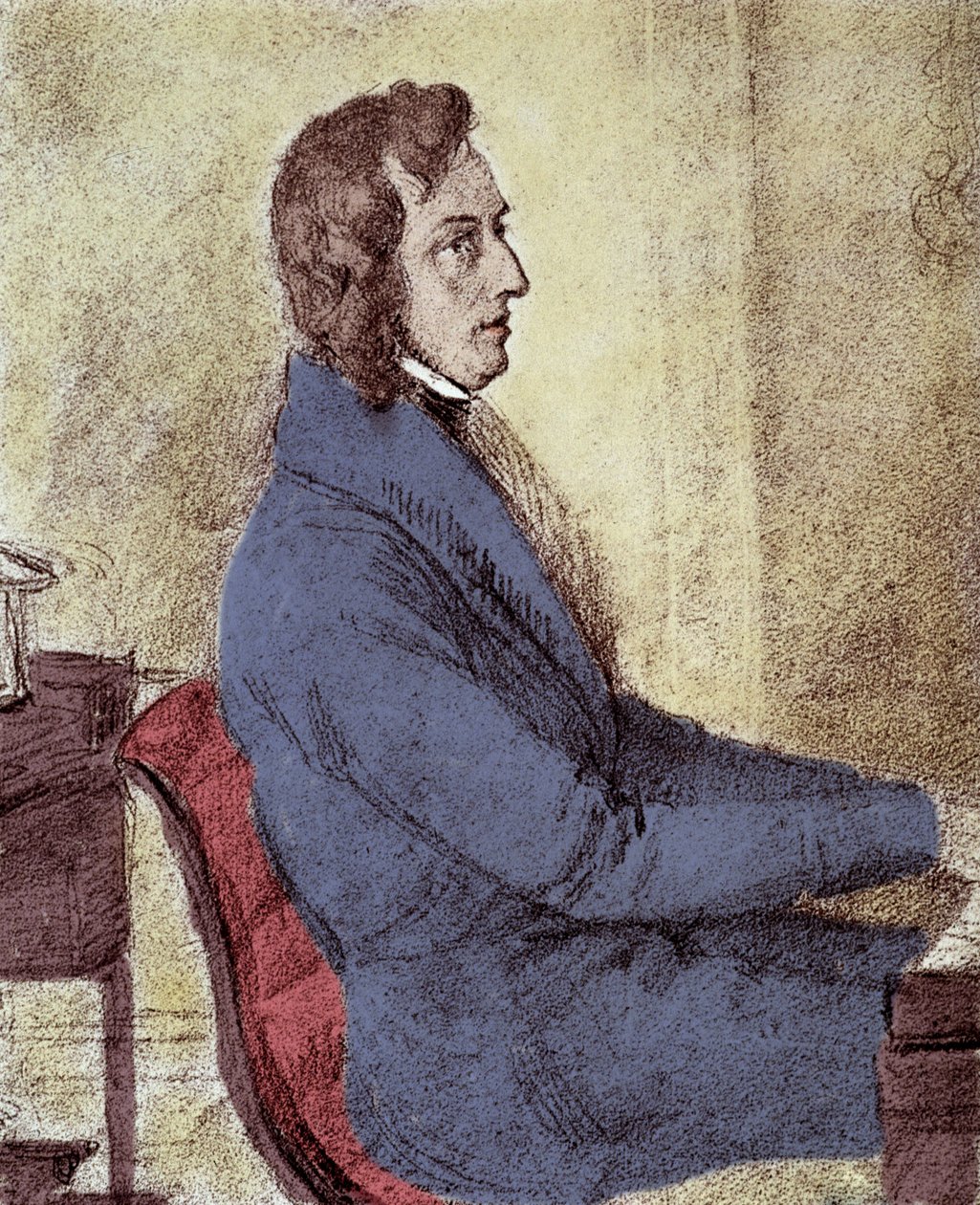 Portrait of Frederic Chopin, Polish composer by Jakob Goetzenberger