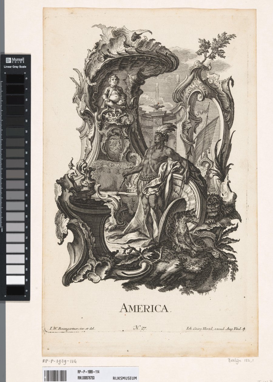 Rocaille with the Personification of the Continent America by Jakob Gottlieb Thelott