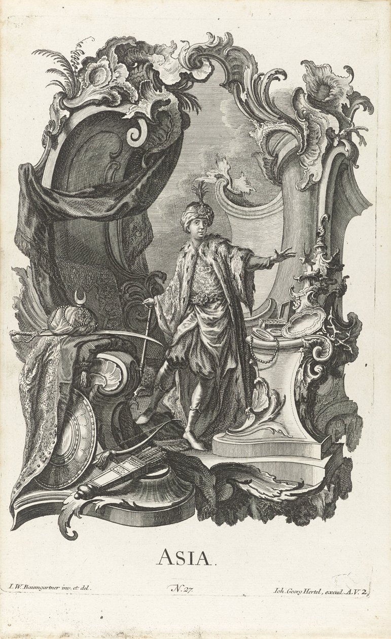 Rocaille with the Personification of the Continent Asia by Jakob Gottlieb Thelott