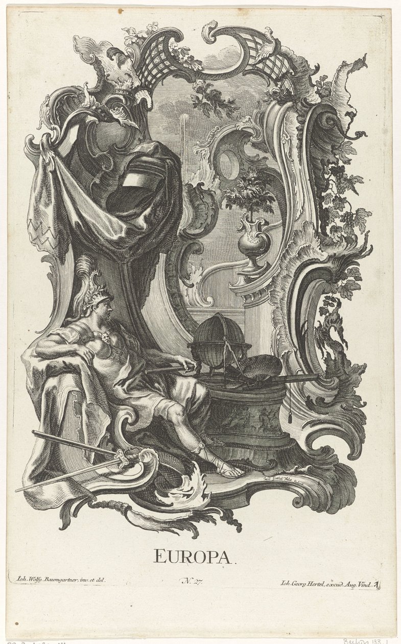 Rocaille with the Personification of Europe by Jakob Gottlieb Thelott