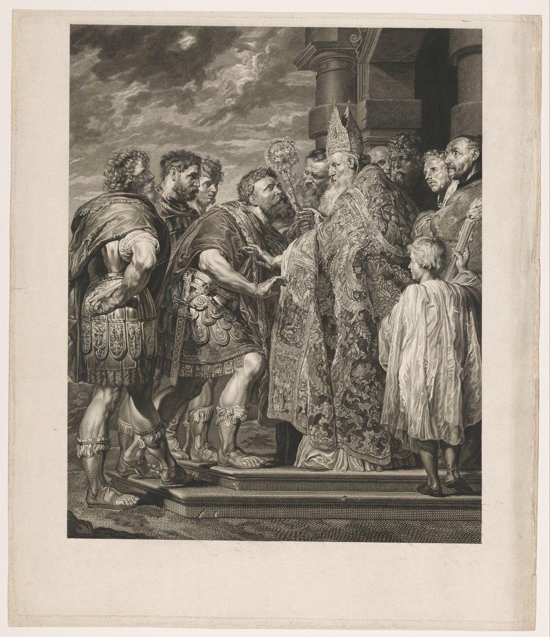 Saint Ambrose Denies Emperor Theodosius Entry to the Church in Milan by Jakob Matthias Schmutzer