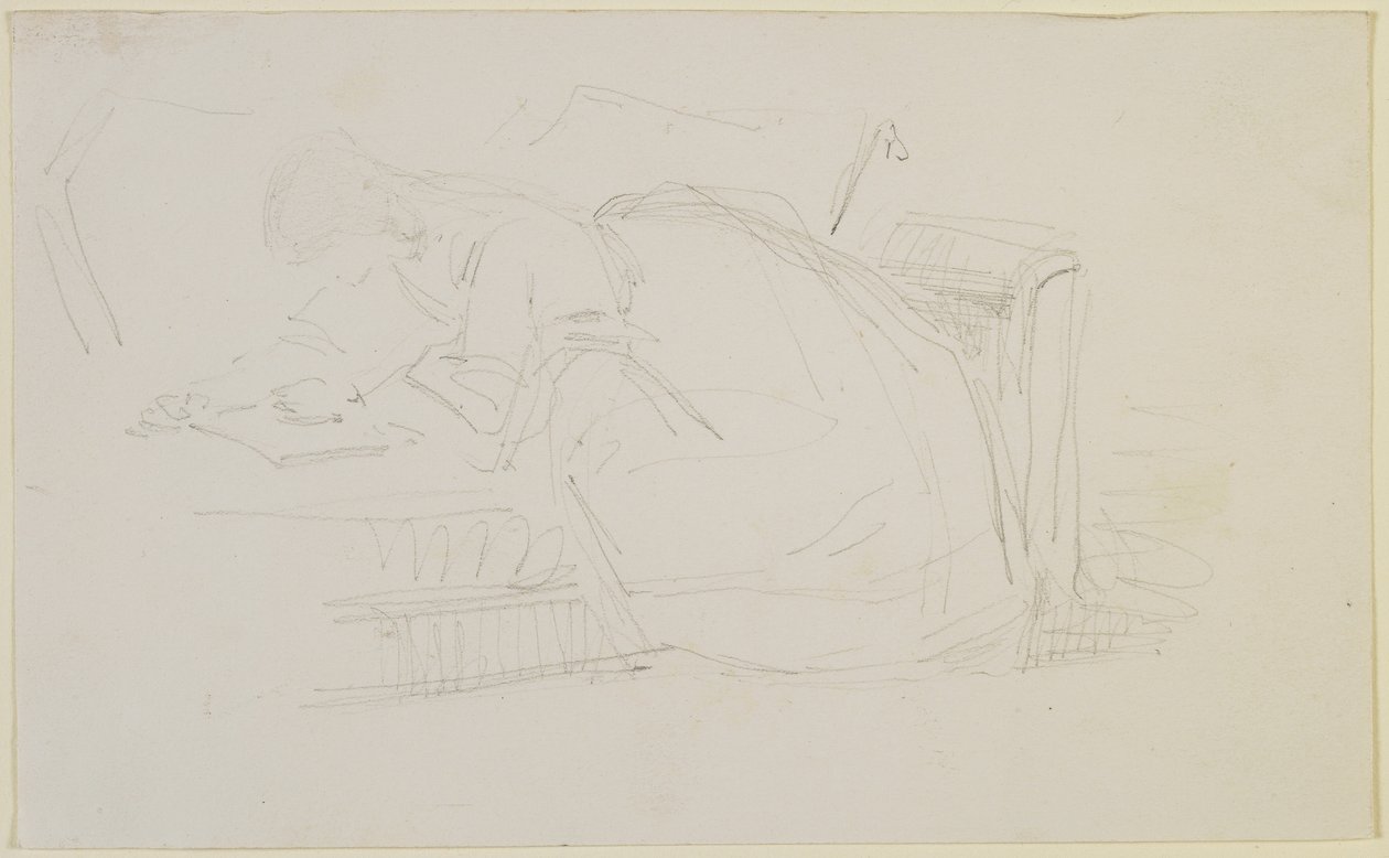 A girl reclining on a couch, reading, 1858-60 by James Abbott McNeill Whistler