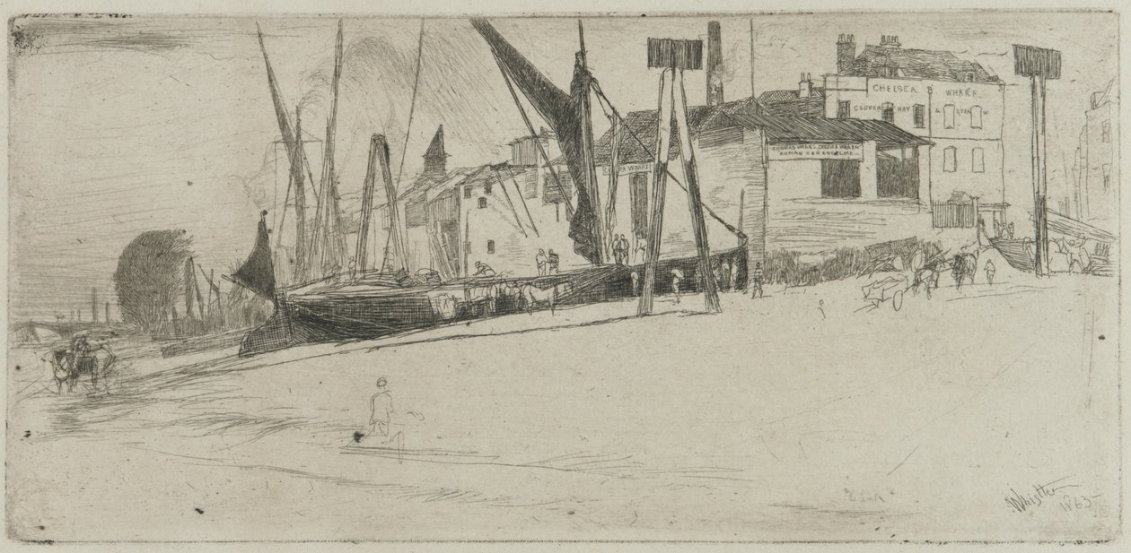 Chelsea Wharf, 1863 by James Abbott McNeill Whistler