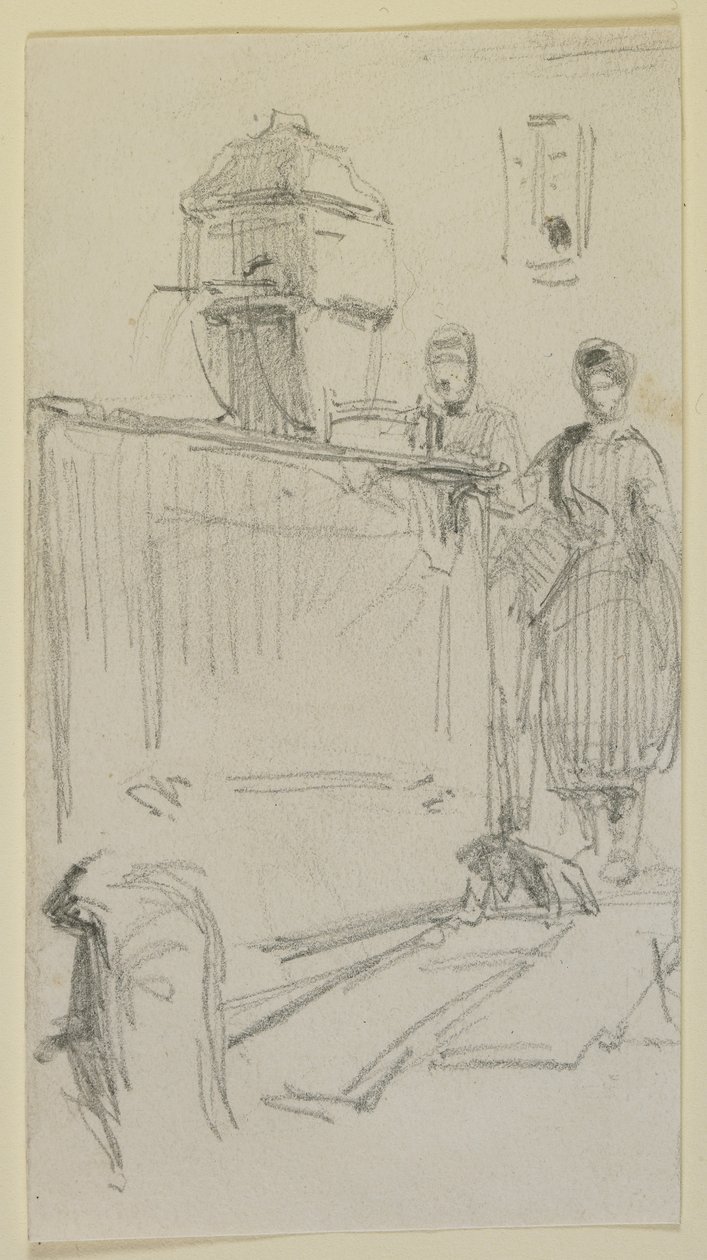 Figures by a fountain, 1858 by James Abbott McNeill Whistler