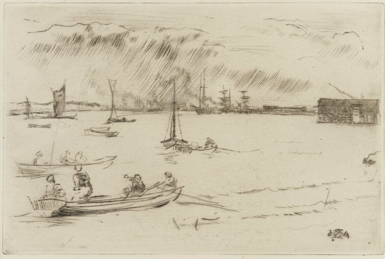 The Thames Towards Erith, c.1877 by James Abbott McNeill Whistler