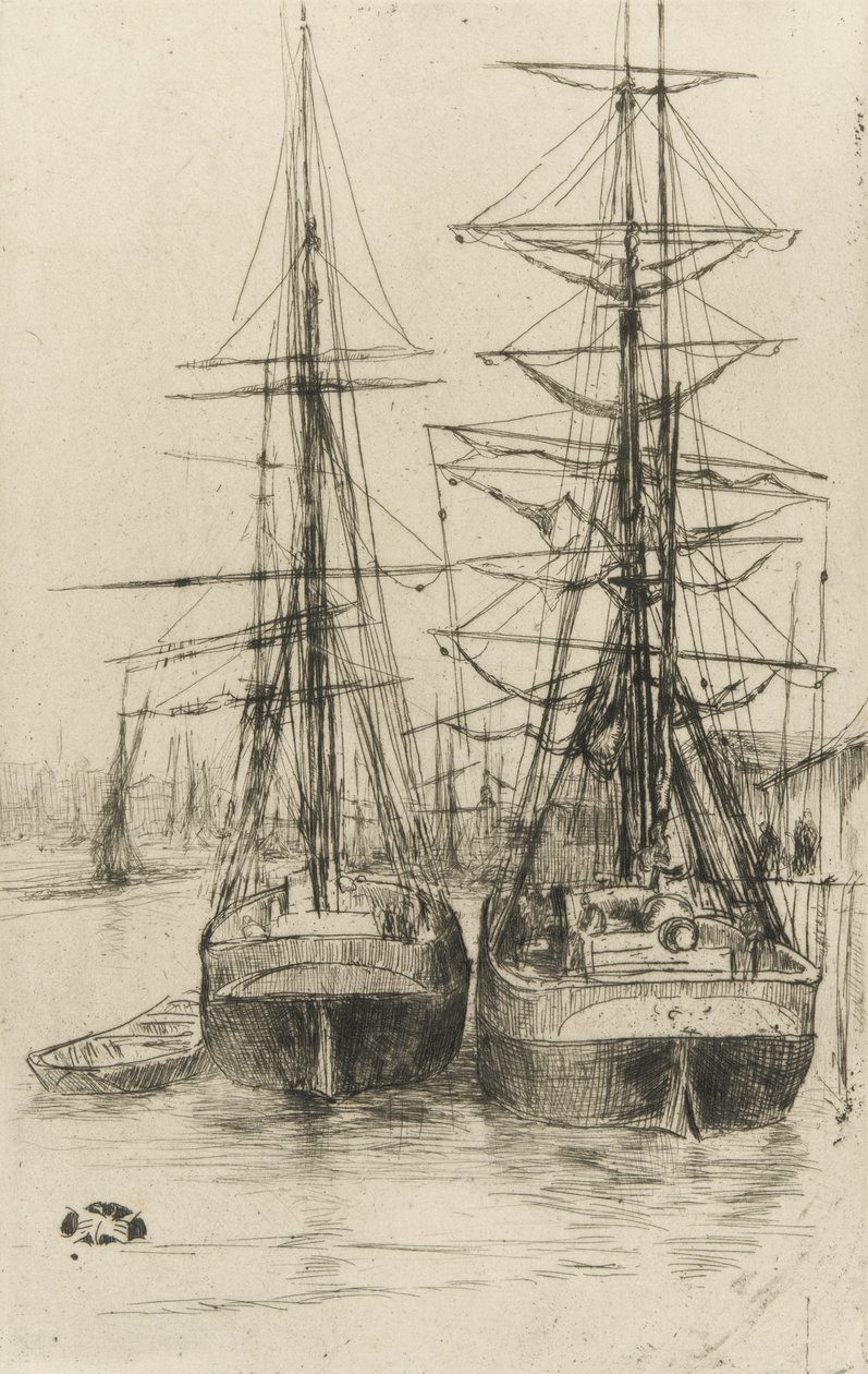 Two Ships by James Abbott McNeill Whistler
