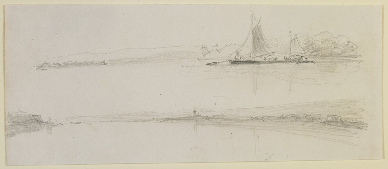 Two scenes by a river, 1858 by James Abbott McNeill Whistler