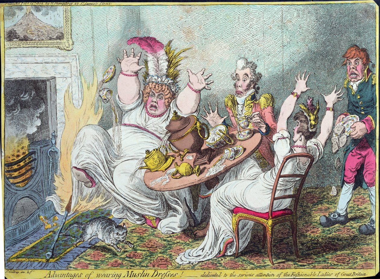 Advantages of Wearing Muslin Dresses! dedicated to the serious attention of the fashionable ladies of Great Britain by James Gillray