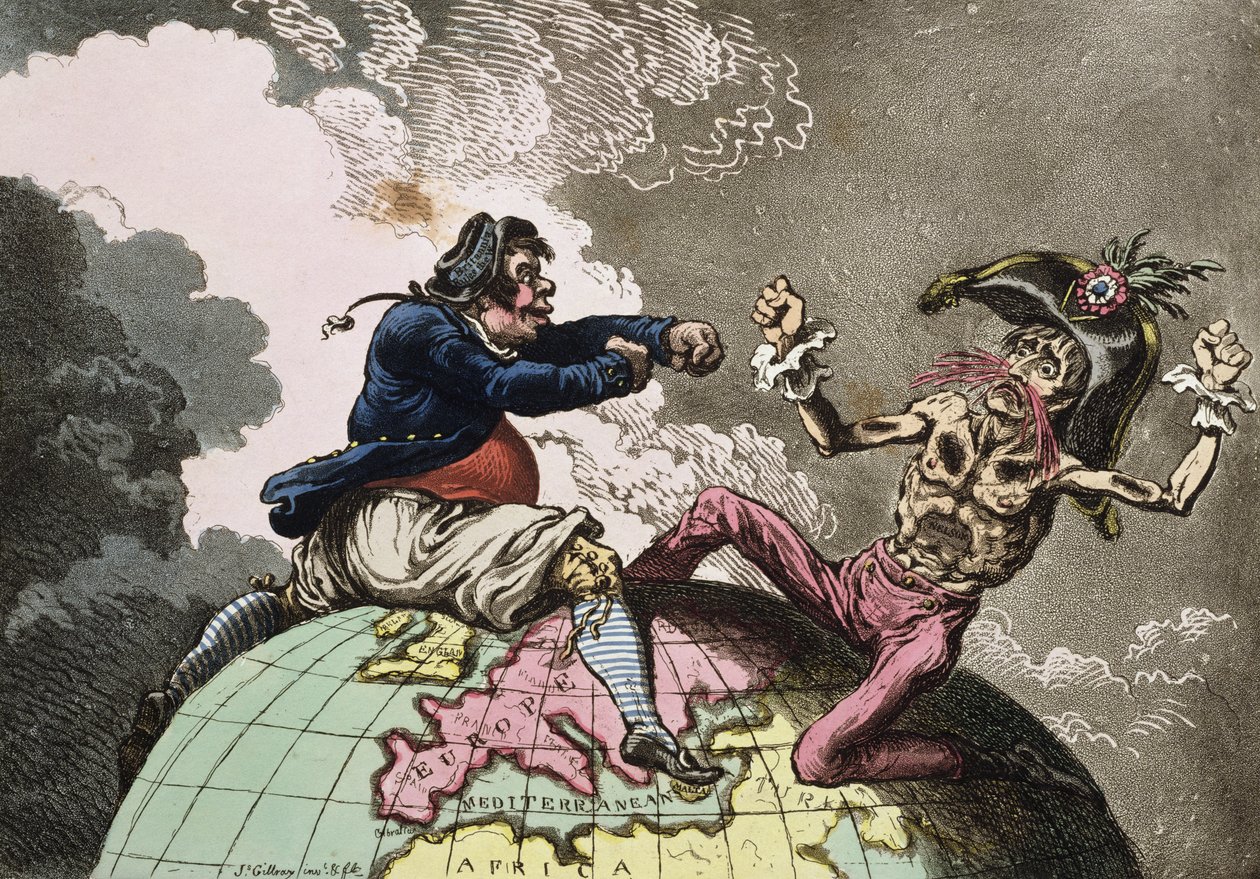 Fighting for the Dunghill, or Jack Tar Settling Buonaparte by James Gillray
