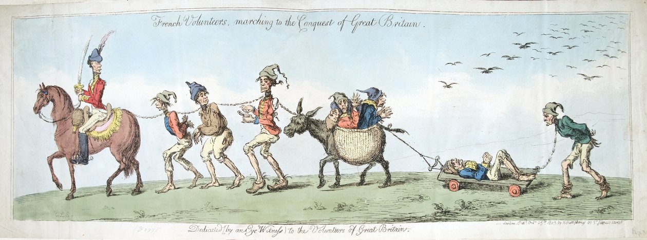 French Volunteers, Marching to the Conquest of Great Britain, published by Hannah Humphrey by James Gillray