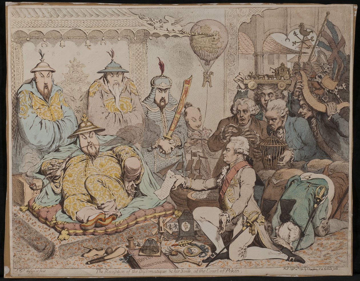 The Reception of the Diplomatique & his Suite, at the Court of Pekin, 1792 by James Gillray