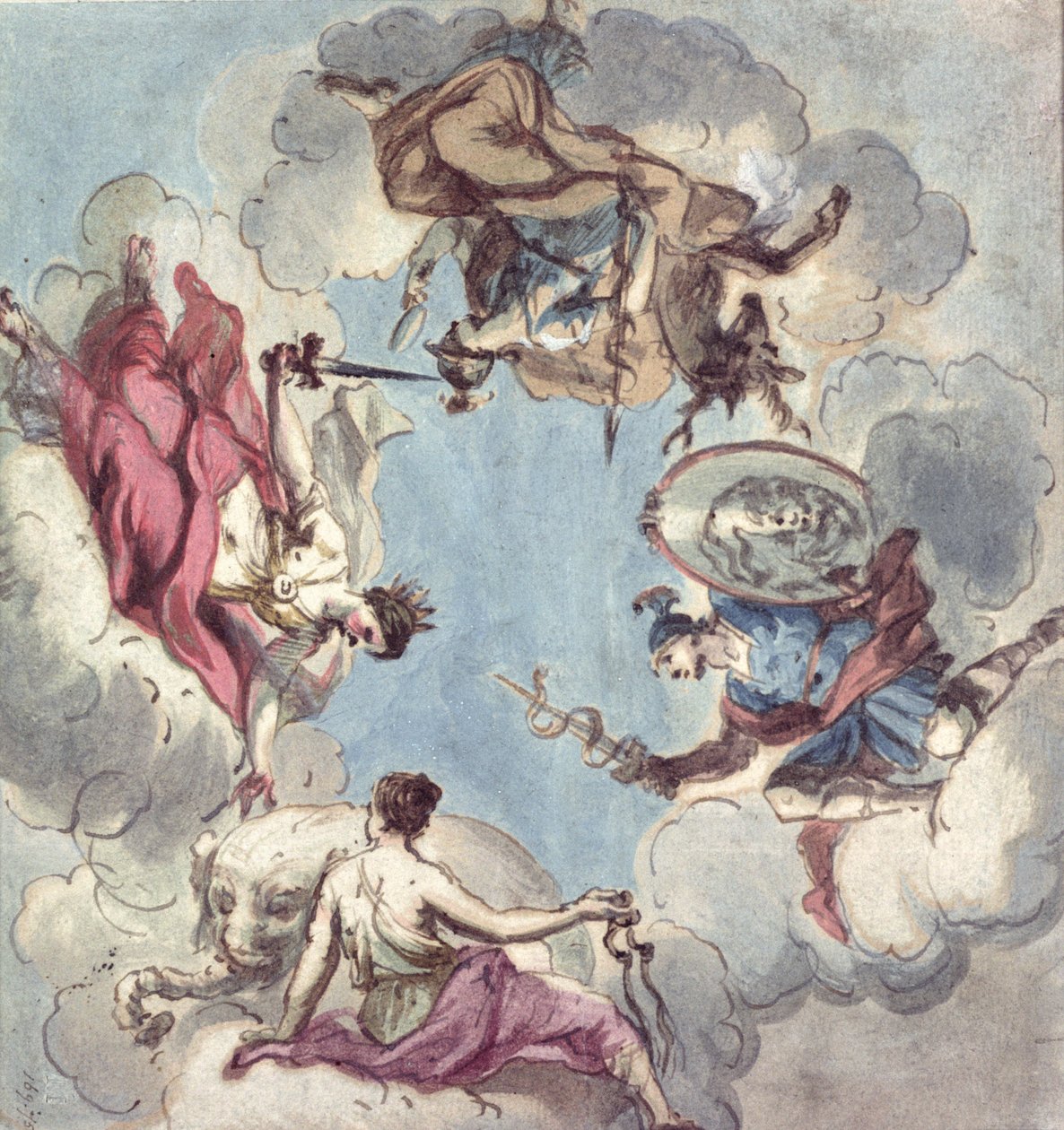 Design for a Ceiling: The Four Cardinal Virtues, Justice, Prudence ...