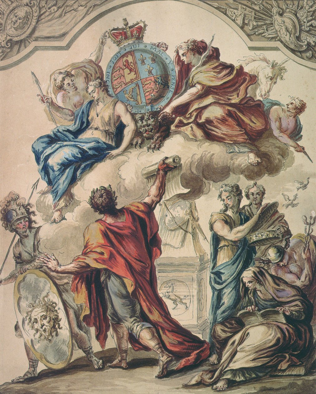 Preliminary Design for a Panel for a Royal State Coach for George I by James Thornhill