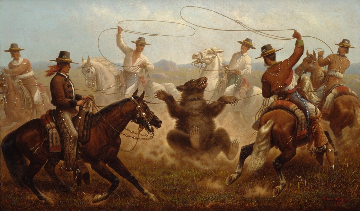 Cowboys Roping a Bear by James Walker