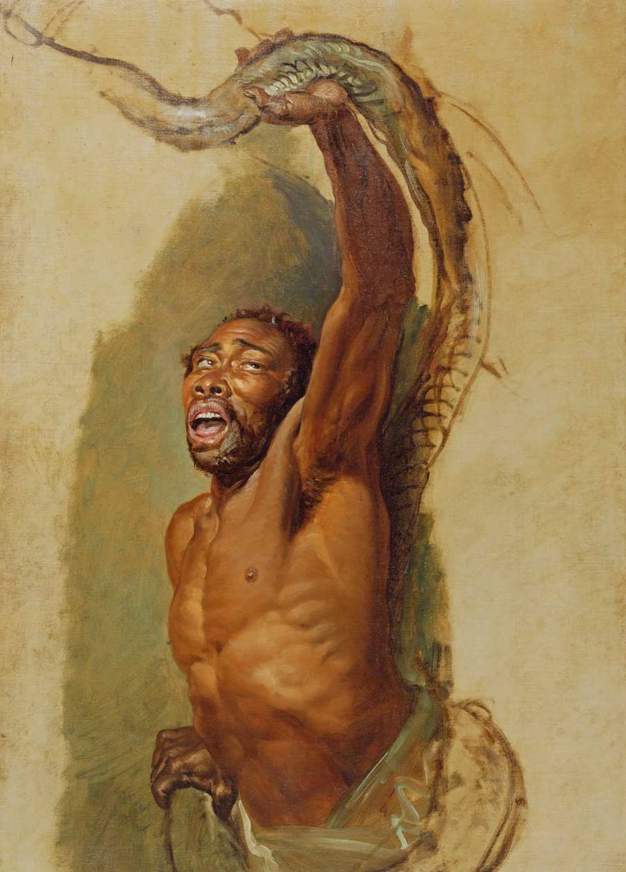 Man Struggling with a Boa Constrictor, Study for 
