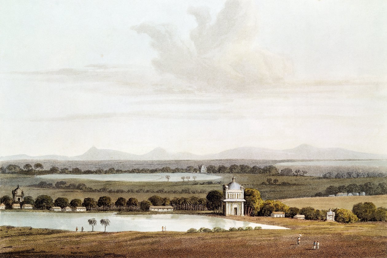 Second View Looking North from the Pagoda near Conjeveram by James Wathen