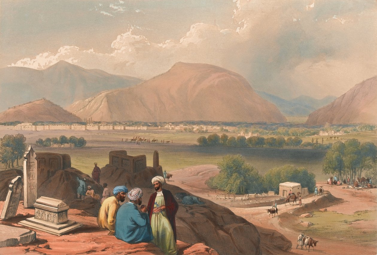 Caubul, from a Burying Ground on the Mountain Ridge, North-East of the City by James (after) Atkinson