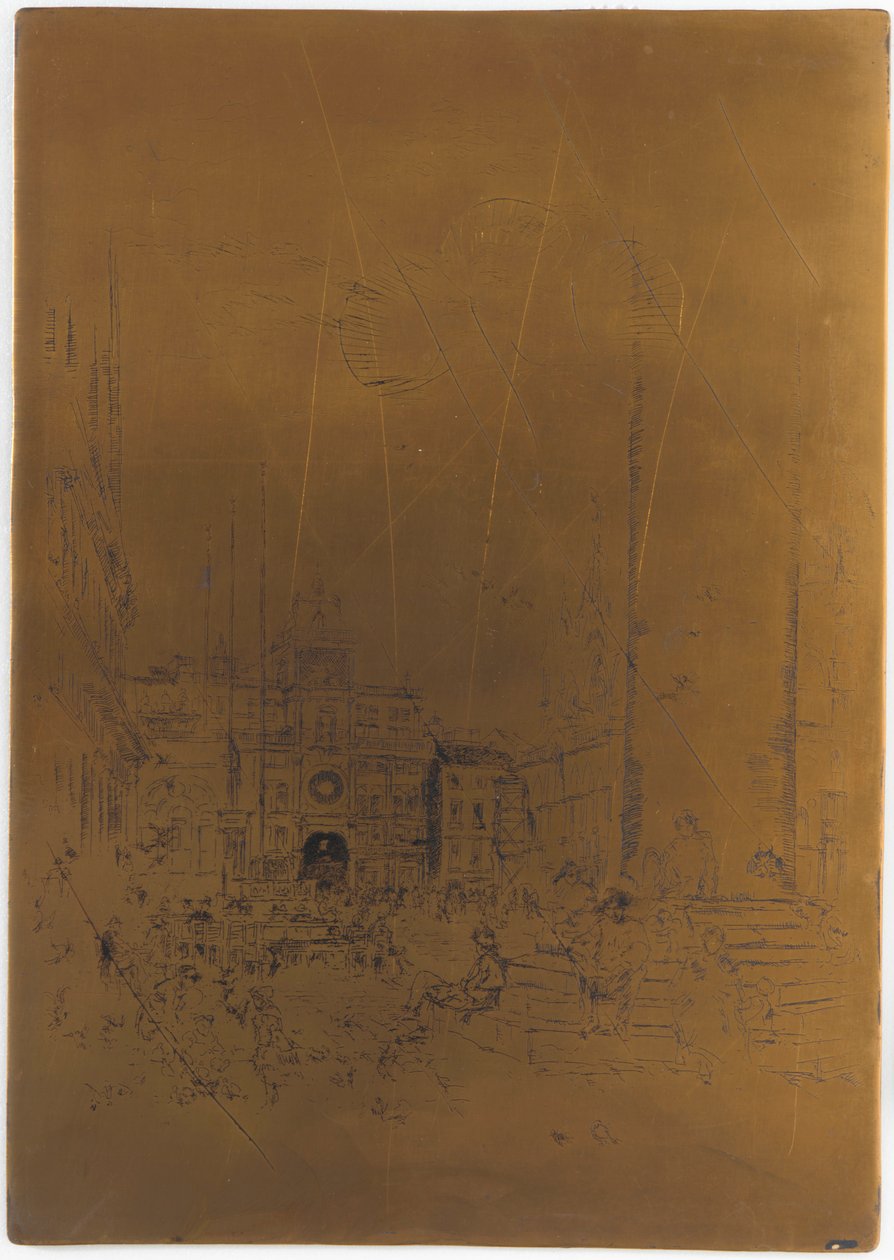 Cancelled Printing Plate for The Piazzetta, 1879-1880 by James Abbott McNeill Whistler