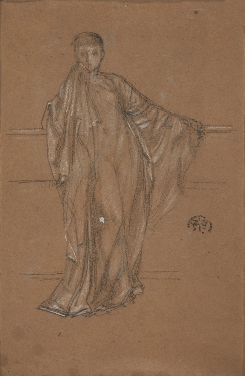 Draped Figure at a Railing by James Abbott McNeill Whistler