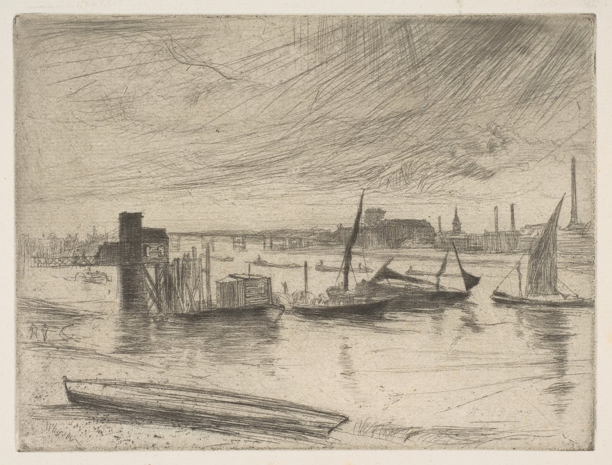 Early Morning, Battersea Battersea Dawn Cadogan Pier by James Abbott McNeill Whistler