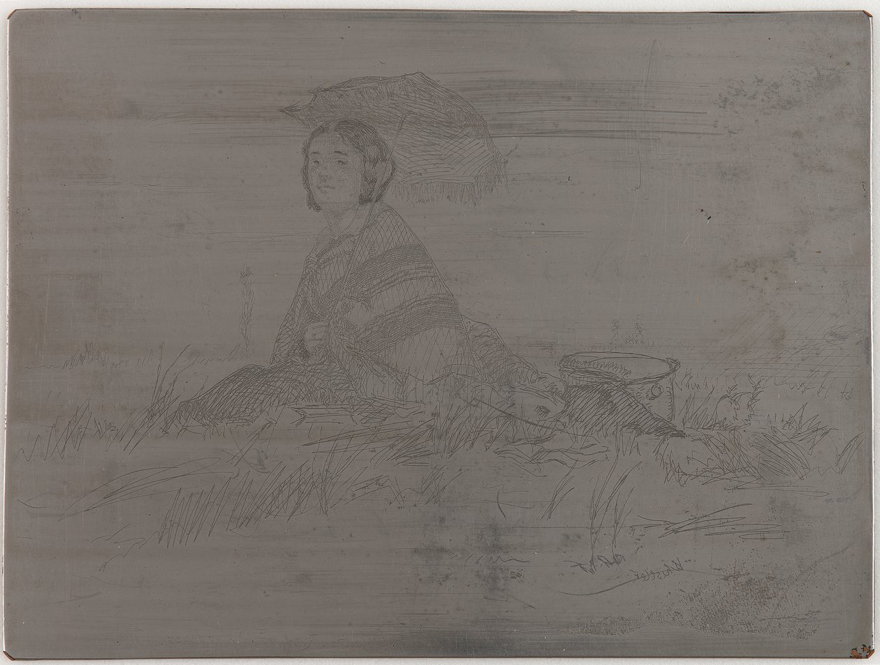 En Plein Soleil. Uncancelled plate from Twelve Etchings from Nature The French Set by James Abbott McNeill Whistler