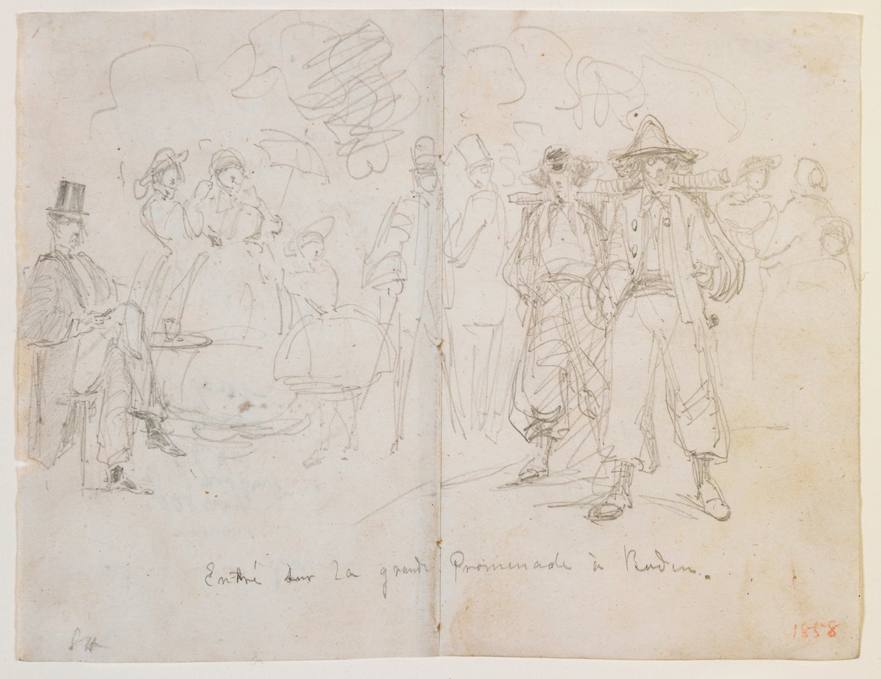 Entry on the Grand Promenade at Baden, 1858 by James Abbott McNeill Whistler