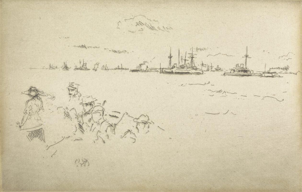 Monitors, from a set of twelve etchings entitled The Naval Review by James Abbott McNeill Whistler