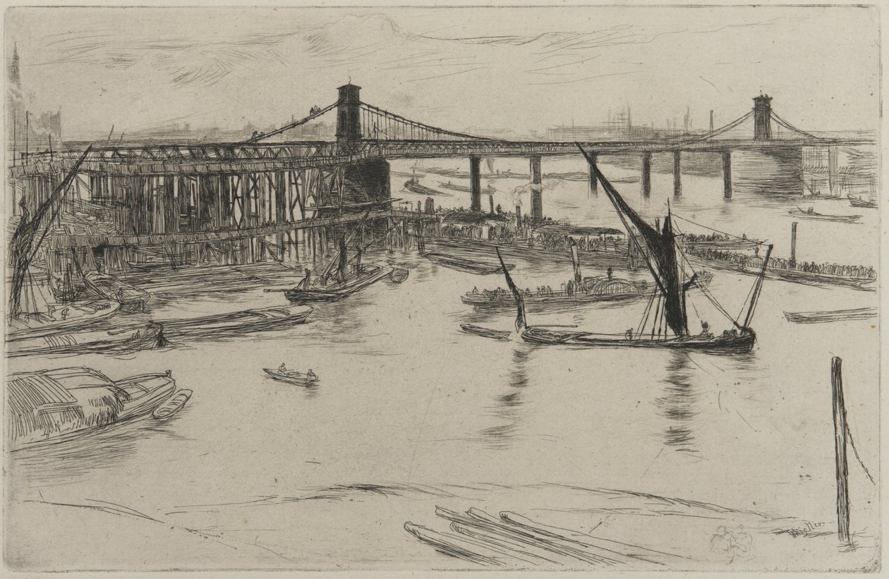 Old Hungerford Bridge by James Abbott McNeill Whistler