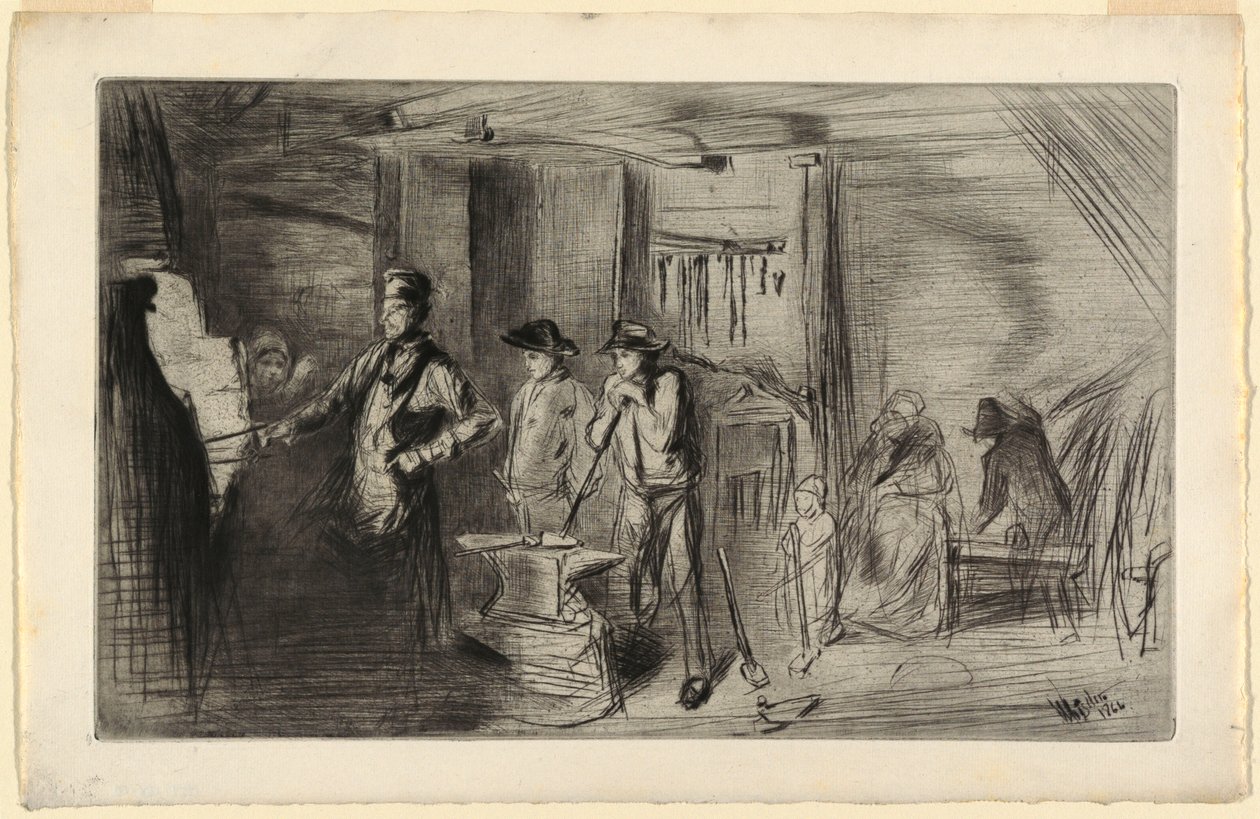 Print, The Forge, from the Series Etchings on the Thames and Other Subjects, 1861 by James Abbott McNeill Whistler