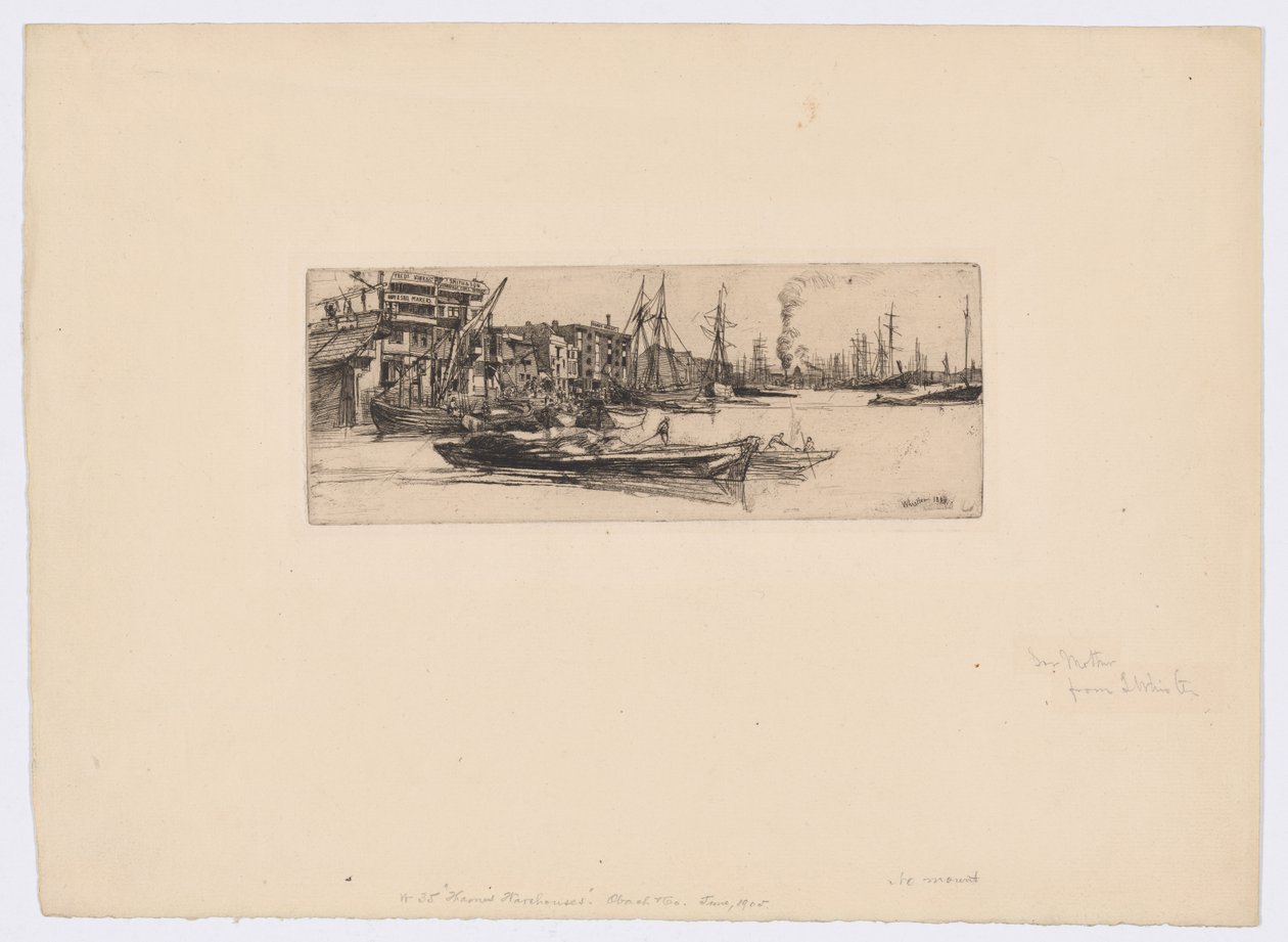 Thames Warehouses by James Abbott McNeill Whistler