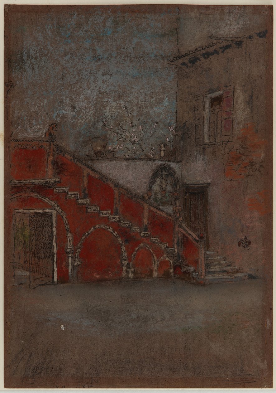 The Staircase: Note in Red by James Abbott McNeill Whistler
