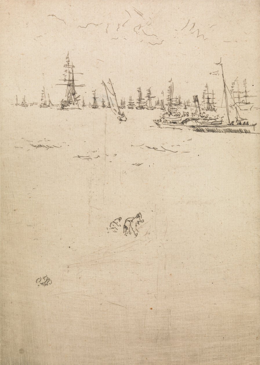 Visitors Boat, from a set of twelve etchings entitled The Naval Review by James Abbott McNeill Whistler