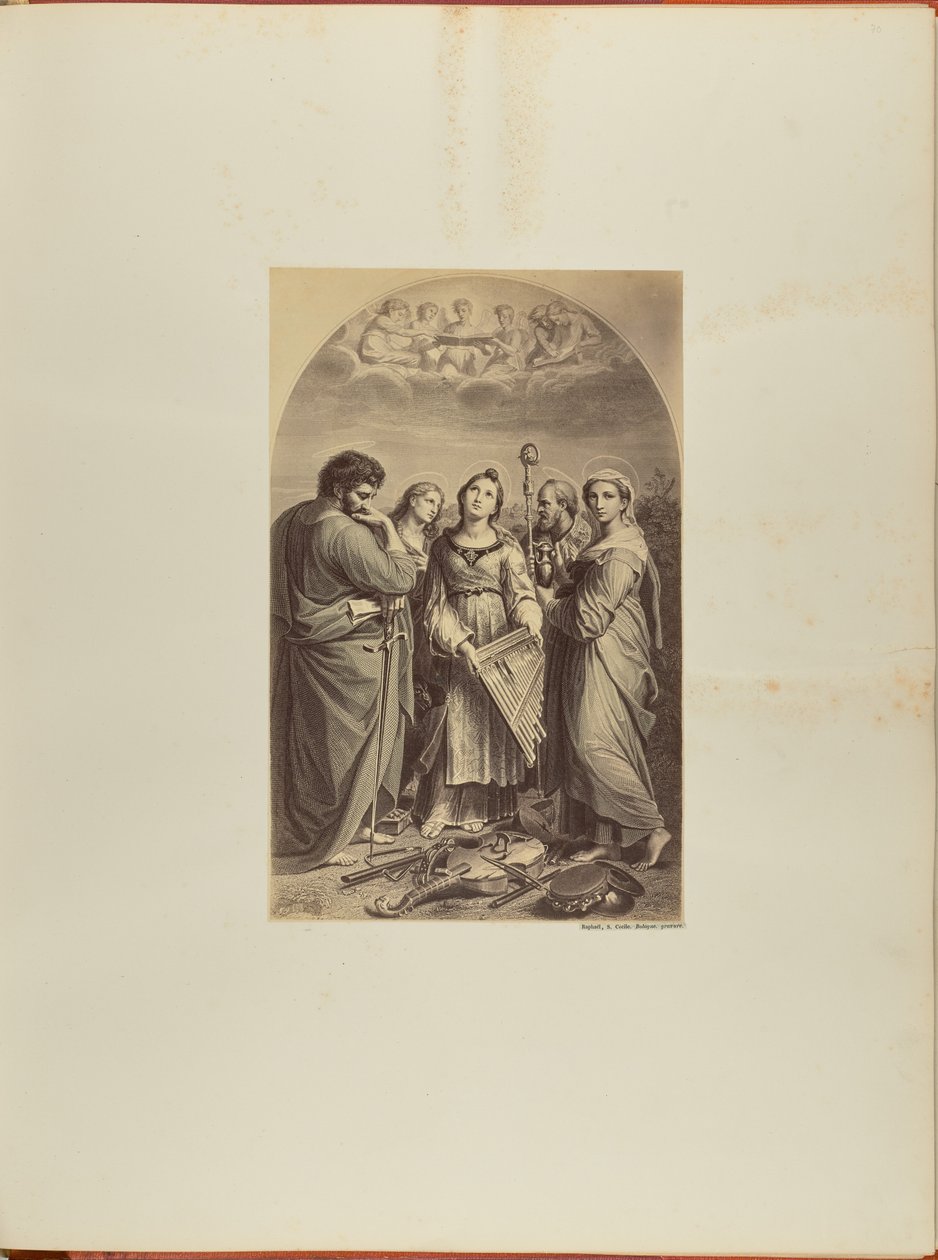 Raphael, Saint Cecilia. Bologna. engraving by James Anderson